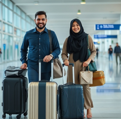 Travelers at airport